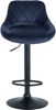 CLP 2er Set Barhocker Lazio Samt höhenverstellbar und 360 Grad drehbar,blau schwarz Bild 5