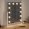 vidaXL LED Schminkspiegel Weiß 44 x 10 x 53 cm Glas und Stahl 42020525 Bild 3
