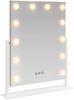 vidaXL LED Schminkspiegel Weiß 44 x 10 x 53 cm Glas und Stahl 42020525 Bild 2