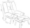 Relaxsessel Sessel VENICE verstellbar in Stoffbezug Blau inkl. Hocker Bild 3