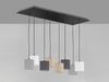 LED Pendelleuchte 8-flammig lang Stoffschirme Bunt, Breite 115cm Bild 3