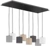 LED Pendelleuchte 8-flammig lang Stoffschirme Bunt, Breite 115cm Bild 2