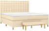 vidaXL Boxspringbett mit Matratze Creme 160x200 cm Stoff 3137490 Bild 3