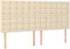 vidaXL Boxspringbett mit Matratze Creme 160x200 cm Stoff 3137490 Bild 5