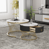 Couchtisch-Set 2-tlg, 70 x 70 x 45 + 50 x 50 x 40 cm, Marmor-Optik, MDF, Schublade Bild 5