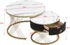 Couchtisch-Set 2-tlg, 70 x 70 x 45 + 50 x 50 x 40 cm, Marmor-Optik, MDF, Schublade Bild 4