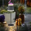 LED Tischleuchte, Touch, Dimmbar, Grau, USB, H 38,5cm Bild 2