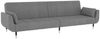 Schlafsofa 2-Sitzer mit 2 Kissen Hellgrau Samt [337582] Bild 4