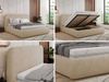 Bett mit Stauraum Polsterbett BENEA CLASSIC, Doppelbett mit Lattenrost Gepolstertes Kopfteil Gasdruckfeder Schlafzimmerbett Foam Matratze - 140 x 200 cm - Creme Plüsch - MIRO LUX Bild 2