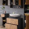 Badmöbel-Set Irma Goldkraft Eiche/Anthrazit 5 Teile Vicco Bild 5