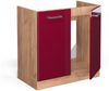 Spülenunterschrank R-Line Rot Hochglanz 80 cm , AP Anthrazit Vicco Bild 4