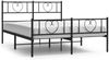 vidaXL Bettgestell mit Kopf- und Fußteil, Metall schwarz, 135x190 cm Bild 2
