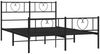 vidaXL Bettgestell mit Kopf- und Fußteil, Metall schwarz, 135x190 cm Bild 4