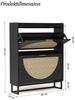 FiveWillowise Schuhschrank Schuhschrank Schmal, Schuhkipper mit Verstellbar, Holz Schuhregal mit 2 Klappen, 80x24x101 cm, Schwarz Bild 2