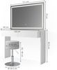 Schminktisch Azur Weiß 120 cm mit LED-Spiegel und Hocker Vicco Bild 3