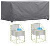 Gartenmöbel XXL Set: 1x Hülle für Tisch bis 300cm + 2x Hülle für 4-6 Sessel Bild 2