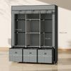 HOMCOM Stoffschrank mit Kleiderstangen, Schubladen, Reißverschluss (faltbarer Kleiderschrank, 1-St, Faltschrank) für Schlafzimmer, Hellgrau, 125 x 43 x 162,5 Bild 3