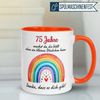 Momentals Tasse 75. Geburtstag Frau – „Du machst die Welt besser“ – Geschenk Frauen, Gratis Versand · Links-&Rechtshänder · Spülmaschinenfest Bild 2