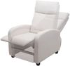 Fernsehsessel HWC-F76, Relaxsessel Sessel Liegesessel, Liegefunktion verstellbar Stoff/Textil ~ creme Bild 4