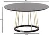 Kadima Design Couchtisch, Eleganter Schwarzer und Goldener Wohnzimmertisch, Robuste Metallstruktur, Große Ablagefläche. 80x80x42 cm Bild 4