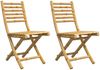 vidaXL Gartenstühle 2 Stk. Klappbar 43x54x88 cm Bambus 368039 Bild 2
