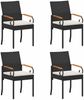 vidaXL Gartenstühle 4 pcs Schwarz und Cremeweiß Poly-Rattan und Akazie 42025885 Bild 2
