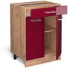 Küchenunterschrank R-Line Rot Hochglanz 60 cm AP Marmor Vicco Bild 4