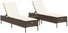 vidaXL 3-tlg. Sonnenliegen-Set mit Auflage Braun Poly Rattan 3284264 Bild 2