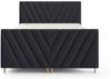 Boxspringbett Schlafzimmerbett CARLITO PREMIUM 200x220cm Stoff Fresh Schwarz Bild 2