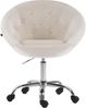 Arbeitshocker TURKU - 65x57x85cm, Samt, Creme | Arbeitsstuhl Drehhocker Rollhocker Bürohocker Bild 4
