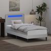 vidaXL Bettrahmen mit LED-Lichtleisten Weiß 80x200 cm Kunstleder 42028005 Bild 4