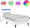vidaXL Bettrahmen mit LED-Lichtleisten Weiß 80x200 cm Kunstleder 42028005 Bild 2