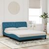 vidaXL Bett mit Matratze Blau 160x200 cm Samt 3208668 Bild 3