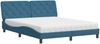 vidaXL Bett mit Matratze Blau 160x200 cm Samt 3208668 Bild 2