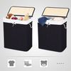 Songmics Wäschekorb mit 2 Fächern, Bambus Schwarz 100 L / 51,5 x 31,5 x 60,5 cm Bild 5