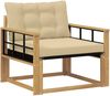 vidaXL Outdoor-Sofagarnitur Massives Akazienholz und Textilene Weiß 3439071 Bild 2