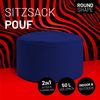 Lumaland Indoor Outdoor Sitzhocker 25x45 cm - Runder Sitzpouf, Sitzsack Bodenkissen, Sitzkissen, Bean Bag Pouf - Wasserabweisend - Pflegeleicht - ideal für Kinder und Erwachsene - Navyblau Bild 2