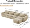 Sofa 4‑Sitzer mit großzügiger Sitzfläche, Plüsch, Hellkhaki, modulares Chaiselongue-Design mit 32D-Hochresilienzschaum,378*179*73 cm Bild 3