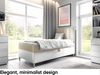 MEBLINI Kinderbett mit Bettkasten MAYA 1 100x200 Rechts - H3/Beige Samt Gepolstert Einzelbett mit Matratze - Polsterbett mit Stauraum - Bett mit Kopfteil – Stauraumbett Bild 2