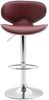 Barhocker FAMIR - Kunstleder Bordeauxrot 46x49x88 cm Silber | Barstuhl Mit Lehne Tresenhocker Tresenstuhl Kneipenhocker Kneipenstuhl Bild 2