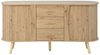 KLAM HOME Sideboard Sideboard mit Rillenoptik, 2 Schiebetüren & 3 Schubladen (Modernes Sideboard skandinavischer Stil mit Massivholzbeinen), Wohnzimmer Sideboard 150cm MDF mit höhenverstellbaren Fächern Bild 2