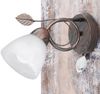 Wandleuchte TRADITIO Rostoptik mit Glasschirm und Blätterdeko, Höhe 21,5cm Bild 5