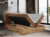 Boxspringbett mit Kopfteil und Topper, Polsterbett - NESSI - 120 x 200 cm - Orange Stoff - H3 - Topper Visco Bild 2