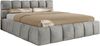 Doppelbett mit Gasdruckfeder, Polsterbett NIRA CLASSIC Holzlattenrost Bett mit Stauraum, gepolstertes Kopfteil Bettkasten - 180 x 200 cm - Hellgrau Velvet Bild 5