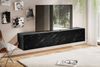 Lowboard Hängend Marmor-Optik Schwarz 160 x 30 x 30 cm TV-Schrank, Design Fernsehtisch mit Klapptüren Modern, Fernsehschrank Wand, TV-Kommode Fernsehkommode zum Aufhängen Bild 3