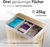 Bambus Wäschekorb 3 Fächer, 150L Wäschesammler mit Deckel & herausnehmbarem Sack Bild 3