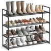 SONGMICS Schuhregal 4 Ebenen, Schuhständer Metall, Schuhaufbewahrung, Schuh-Organizer, aufrecht oder umgedreht, für 25-30 Paar Schuhe, stapelbar, Flur, 30 x 117 x 75 cm, schwarz Bild 4