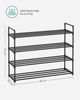 SONGMICS Schuhregal 4 Ebenen, Schuhständer Metall, Schuhaufbewahrung, Schuh-Organizer, aufrecht oder umgedreht, für 25-30 Paar Schuhe, stapelbar, Flur, 30 x 117 x 75 cm, schwarz Bild 3