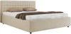 Polsterbett mit Holzlattenrost Doppelbett PAVO CLASSIC, hohe Kopfteil, Bettkasten mit Gasdruckfeder - 200 x 200 cm - Creme Strukture Bild 5