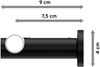 Gardinenstangen-Set Platon Sitra 180 cm, 1-läufig (ohne Ringe), 20 mm Ø Schwarz Bild 2